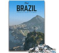 Puzzle per adolescenti Visita il Brasile Gioco stimolante e decorazione murale per famiglie Regali unici per compleanno e Natale (dimensioni 38x52cm)