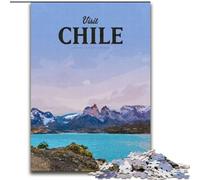 Puzzle per adolescenti Visita il Cile, rompicapo per decorazioni murali, regali unici per compleanno e Natale per ragazzi dai 14 anni in su, 50x75cm
