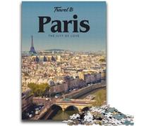 Puzzle per adolescenti Visita Parigi Gioco stimolante e decorazione murale per famiglie Regali unici per compleanno e Natale (dimensioni 38x52cm)