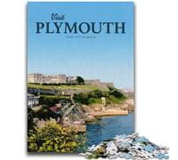 Puzzle per adolescenti Visita Plymouth Adatto a partire dai 14 anni Gioco intellettuale Gioco educativo per compleanni e Natale (dimensioni 50x75cm)