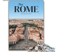 Puzzle per adolescenti Visita Roma, giocattoli, giochi educativi, antistress, migliorano l'amore tra coppie, 75x100cm