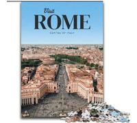 Puzzle per adolescenti Visita Roma per età 14 anni e oltre Giocattolo educativo intellettuale decomprimente Ottimo regalo (50x75cm) 1000 pezzi