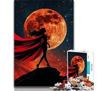 Puzzle per adolescenti "Warrior Girl Under The Moon", puzzle da 1000 pezzi, giochi divertenti, ogni pezzo è unico - gioco divertente e stimolante per tutta la famiglia (38x26cm)