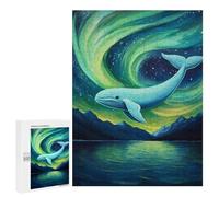 Puzzle Per Adolescenti Whale Watching Aurora Borealis Puzzle Per Adolescenti Attività Per Famiglie Per Compleanni, Natale E Regali Unici 500 PCS