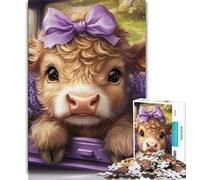 Puzzle per adolescenti Yak in lavanda Puzzle da 1000 pezzi antistress Sfida difficile Decorazione per la casa Giocattoli 38x26cm