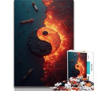Puzzle per adolescenti Yin e Yang, gioco per famiglie antistress, sfida difficile, rafforza l'amore tra coppie, 38x26cm