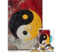Puzzle per adolescenti Yin e Yang Tai Chi, aiuta il cervello a esercitare i giocattoli avvincenti per coltivare la pazienza, decorazione da parete (38x26cm)