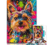 Puzzle per adolescenti Yorkshire Terrier Dog Puzzle da 1000 pezzi per adulti, regali di gioco stimolanti, giocattoli ideali come regalo per tutta la famiglia, 26x38cm