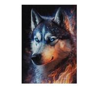 Puzzle Per Adolescenti1000pcs(38x26cm) Galactic Wolf with Fiery Mane Puzzle Per Adulti Gioco Rompicapo Sfida Difficile Per Compleanno, Natale 1000pcs(38x26cm)