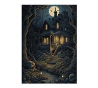 Puzzle Per Adolescenti1000pcs(38x26cm) Spooky Haunted House Scene-2 Puzzle Per Adulti Gioco Rompicapo Sfida Difficile Per Compleanno, Natale 1000pcs(38x26cm)