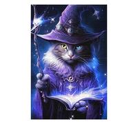Puzzle Per Adolescenti1000pcs(75x50cm) Magical Wizard Cat Art Print Puzzle Per Adulti Gioco Rompicapo Sfida Difficile Per Compleanno, Natale 1000pcs(75x50cm)