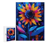 Puzzle per Adolescenti500 PZ Espressionista Geometry Sunflower - Vibrante Astratto Floreale Art Puzzle per Adulti Gioco Manuale Migliora la Memoria Regali di compleanno Unico 500 PZ
