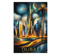 Puzzle Per Adolescenti75x50cm/1000pcs Dubai Futuristic Cubism - Modern Geometric Skyline Puzzle Per Adulti Giochi Rilassanti Sfida Difficile Regali Unici Per Compleanno 75x50cm/1000pcs