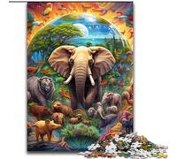 Puzzle per adulti 1000 animali africani Puzzle in cartone, regalo di Natale, ideale per ufficio, camera da letto, soggiorno Decorazione 1000 pezzi(26x38cm)