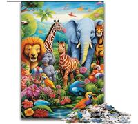 Puzzle per adulti 1000 animali africani Puzzle in legno, adatti per compleanni, Halloween, Ringraziamento, Pasqua 1000 pezzi(50x75cm)