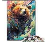 Puzzle per adulti 1000 animali Orso bruno Puzzle colorati realizzati in cartone, sviluppano le capacità di coordinazione occhio-mano, perfetti come regali di compleanno 1000 pezzi(26x38cm)