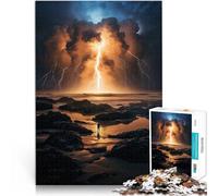 puzzle per adulti 1000 Arte del fulmine Fatto di legno,Adatto a partire dai 14 anni gioco di sfida unico Un'opera d'arte。misurare:50x75cm/19.68x29.52pollice