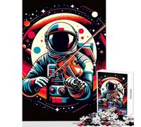 Puzzle per adulti 1000 Astronauta suona il violino Decorazione per la casa Giocattoli Regali di Babbo Natale segreto Gioco rompicapo Ogni pezzo è unico - Dimensioni 38x52cm