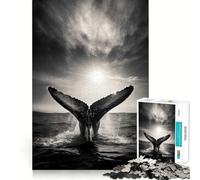 Puzzle per adulti 1000 Balena che emerge dall'acqua,taglio premium,gioco creativo,giocattolo per divertimento,decorazione natalizia (50x75cm)