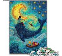 Puzzle per adulti 1000 balene nel cielo notturno, rompicapo per decorazioni murali, regali unici per compleanno e Natale per bambini dai 14 anni dimensioni 50x75cm