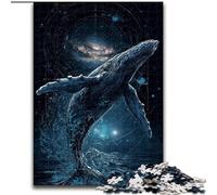Puzzle per adulti 1000 balene sotto il cielo notturno, gioco intellettuale a forma di elefante, regalo di compleanno, regali, arte murale per bambini dai 14 anni in su (dimensioni 50x75cm)