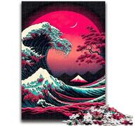 Puzzle per adulti 1000 Big Wave Beach Sunset, difficili da completare ma divertenti e umoristici, regalo di compleanno, regali, arte murale 26x38cm