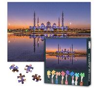 Puzzle per adulti 1000 blocchi Emirati Arabi Uniti, Abu Dhabi Grande Moschea Puzzle, Adulti Islamici Puzzle Giochi Puzzle o Giocattoli per Amici Anziani 50x70cm