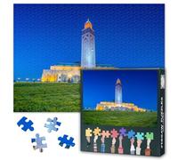 Puzzle per adulti, 1000 blocchi, Hassan II, moschea puzzle, Marocco Casablanca per adulti, puzzle per adulti o giocattoli, adatto per amici più anziani 50 x 70 cm