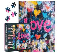 Puzzle per adulti, 1000 blocchi, pesche puzzle, parole d'amore in diversi caratteri e colori, puzzle per adulti, giochi o giocattoli per amici più anziani, 50 x 70 cm