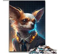Puzzle per adulti 1000 Boss Chihuahua Puzzle impegnativi dimensioni 50x75cm Perfetti come regali di compleanno, Natale e Halloween
