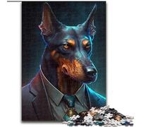 Puzzle per adulti 1000 Boss Doberman in legno, regalo perfetto per genitori, amanti, amici - età 14+ 50x75cm festa di compleanno per uomini e donne