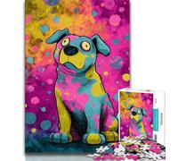 Puzzle per adulti 1000 cani felici, aiuta il cervello a esercitare giocattoli avvincenti per coltivare la pazienza, collezione di artisti, belle arti (38x26cm)