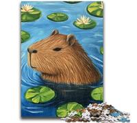Puzzle per adulti 1000 Capibara dello stagno per gioco educativo sfida giocattolo ideale come regalo per tutta la famiglia 50x75cm