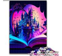 Puzzle per adulti 1000 castelli nel libro Puzzle in legno, rompicapo impegnativo per adolescenti, gioco interattivo divertente per famiglie 1000 pezzi(50x75cm)