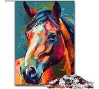 Puzzle per adulti 1000 cavalli colorati, gioco per famiglie antistress, sfida difficile, rafforza l'amore tra coppie (dimensioni 50x75cm)