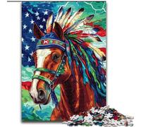 Puzzle per adulti 1000 cavalli indiani, rompicapo per decorazioni murali, regali unici per compleanno e Natale per bambini dai 14 anni (dimensioni 50x75cm)