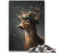 Puzzle per adulti 1000 cervi dipinti a olio, per età 14 e oltre Ogni pezzo è unico - Gioco divertente e stimolante per tutta la famiglia Ottimo regalo 26X38CM