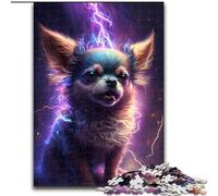 Puzzle per adulti 1000 Chihuahua colorati in legno, giocattoli regalo educativi intellettuali decompressivi divertenti giochi per famiglie 50x75cm per gioco interattivo per famiglie