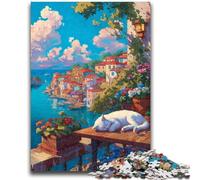 Puzzle per adulti 1000 City Street Cat Gioco educativo Sfida Giocattolo Decorazione da parete Regali unici per compleanno e Natale 38x26cm