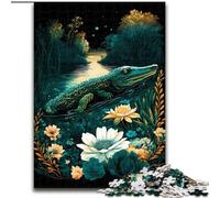 Puzzle per adulti 1000 Coccodrilli Mondo Incantato in legno, giocattoli regalo educativo intellettuale decompressione divertente gioco per famiglie 50x75cm per gioco interattivo per famiglie