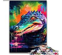 Puzzle per adulti 1000 coloratissimi coccodrilli del Nilo in cartone, rompicapo stimolante per adolescenti, divertente serata di giochi in famiglia 1000 pezzi(26x38cm)