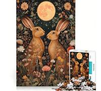 Puzzle per adulti 1000 Conigli Magici della Luna Poster Gioco rompicapo Interazione genitore-figlio Rafforza l'amore tra le coppie 38x52cm