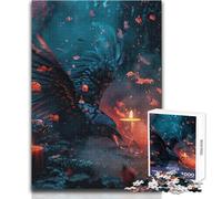 Puzzle per adulti 1000 Corvo a lume di candela Ideale per momenti di relax e tranquillità Taglio uniforme e pulito Giocattolo per il tempo libero Dimensioni 38x26cm