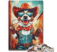 Puzzle per adulti 1000 Cowboy Dog, per età 14 e oltre Ogni pezzo è unico - Gioco divertente e stimolante per tutta la famiglia Ottimo regalo 50X75CM