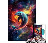 Puzzle per adulti 1000 Delfini nel Cosmo Puzzle per ragazzi Antistress Gioco difficile e stimolante Giochi educativi 38x52cm