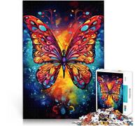 Puzzle per adulti 1000 “ Farfalla colorata” Fatto di legno，Adatto a persone dai 14 anni in su Difficile e impegnativo Regalo divertente per la famiglia。misurare：50x75cm/19.68x29.52pollice