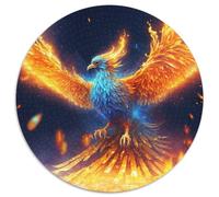 Puzzle per adulti 1000 fenici blu leggendarie, puzzle rotondo da 1000 pezzi, rompicapo ad alta difficoltà per adolescenti, 67,5x67,5 cm