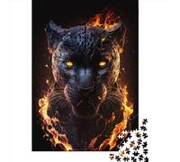 Puzzle per adulti 1000 fiamme ardenti Pantera nera Puzzle Puzzle per adulti Gioco educativo Sfida Giocattolo 1000 pezzi (38x26 cm)