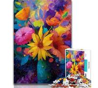 Puzzle per adulti 1000 fiori in un vaso Puzzle da dipingere per adolescenti gioco stimolante ideale come regalo per tutta la famiglia 26x38cm