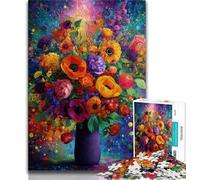 Puzzle per adulti 1000 fiori in un vaso Puzzle da dipingere per adolescenti gioco stimolante ideale come regalo per tutta la famiglia 26x38cm